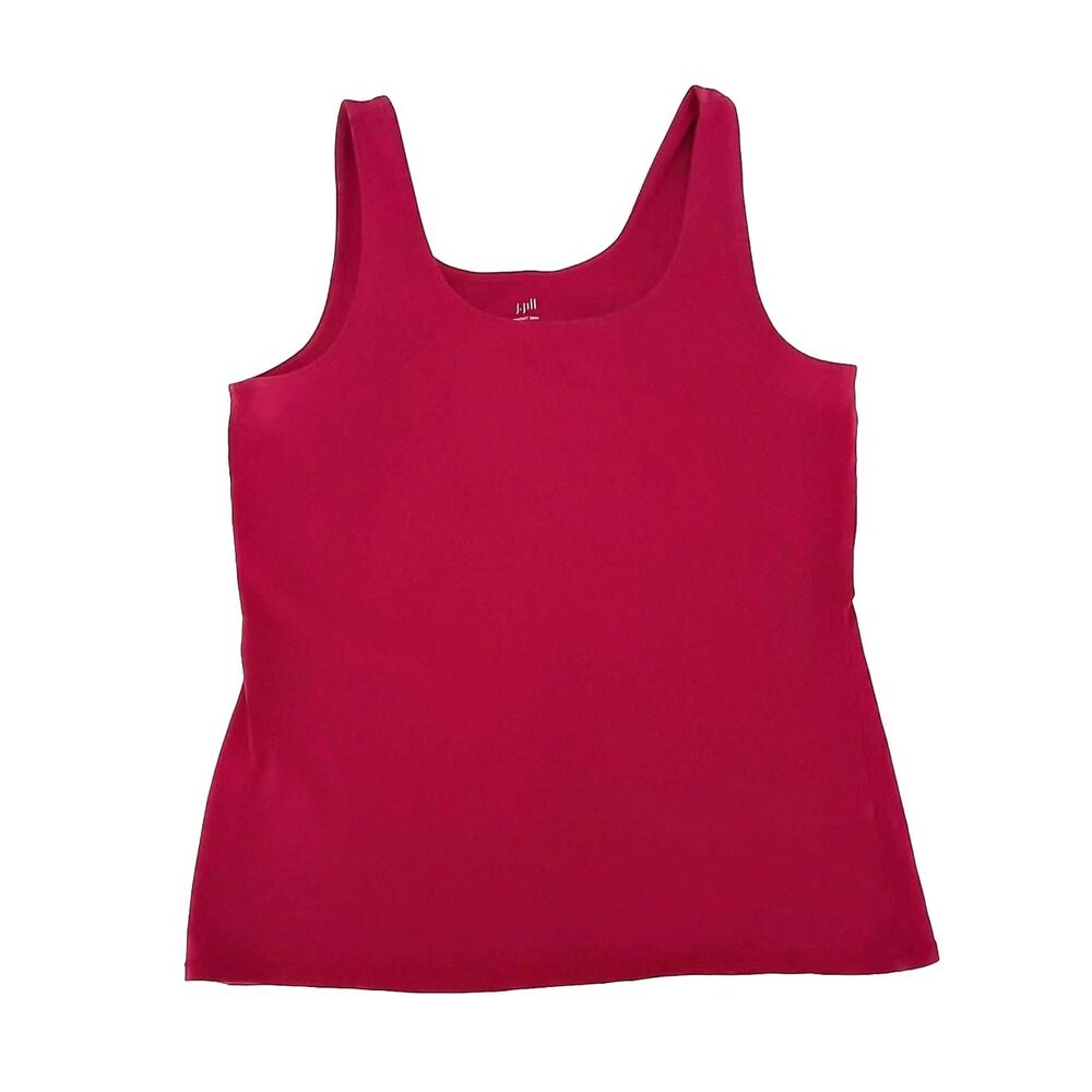 J.Jill Perfect Tank Burgundy Wine Cotton Lycra Fitted Sleeveless Top M